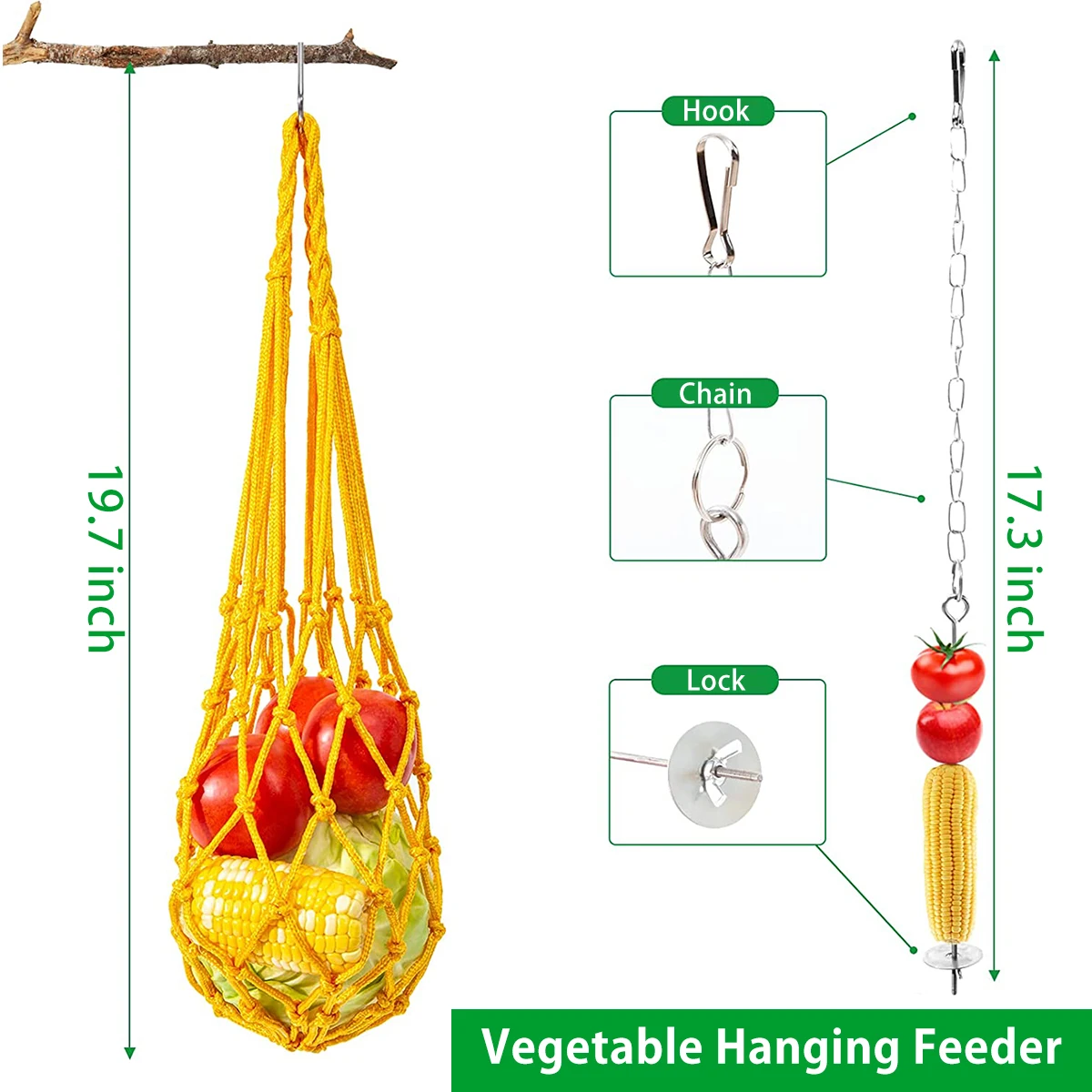 1/6Pcs Chicken Toys Set Chewing Foraging Toys with Wooden Swing Fruit Vegetable Hanging Feeder Xylophone Mirror Bell Ladder Toys 2