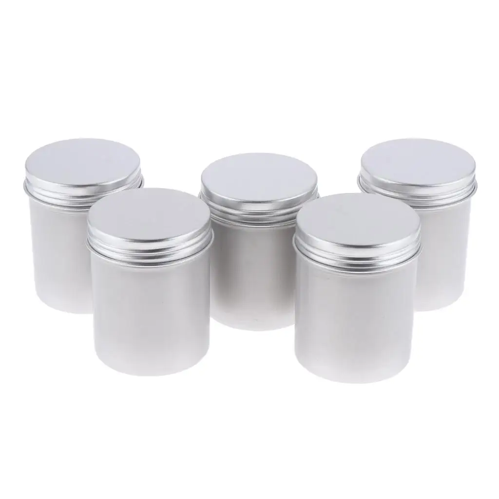 Aluminum Tin Jars With Screw Lids Lip Balm Containers 80ml 5Packs