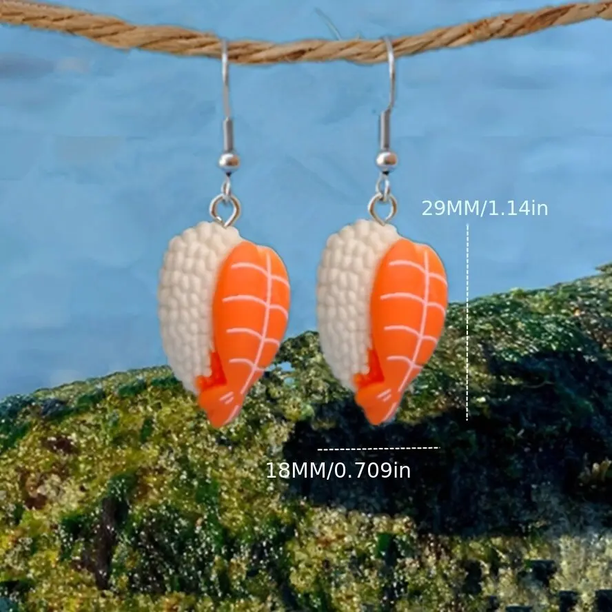 cute kawaii Shrimp Sushi Sashimi earrings resin mini simulation food dangle earrings 3