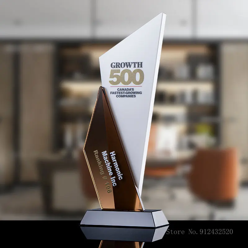 Creative Customized K9 Crystal Trophy, Engraved Upscale Authorization Plate, Honor Award, Excellent Employee Trophy, 1Pc