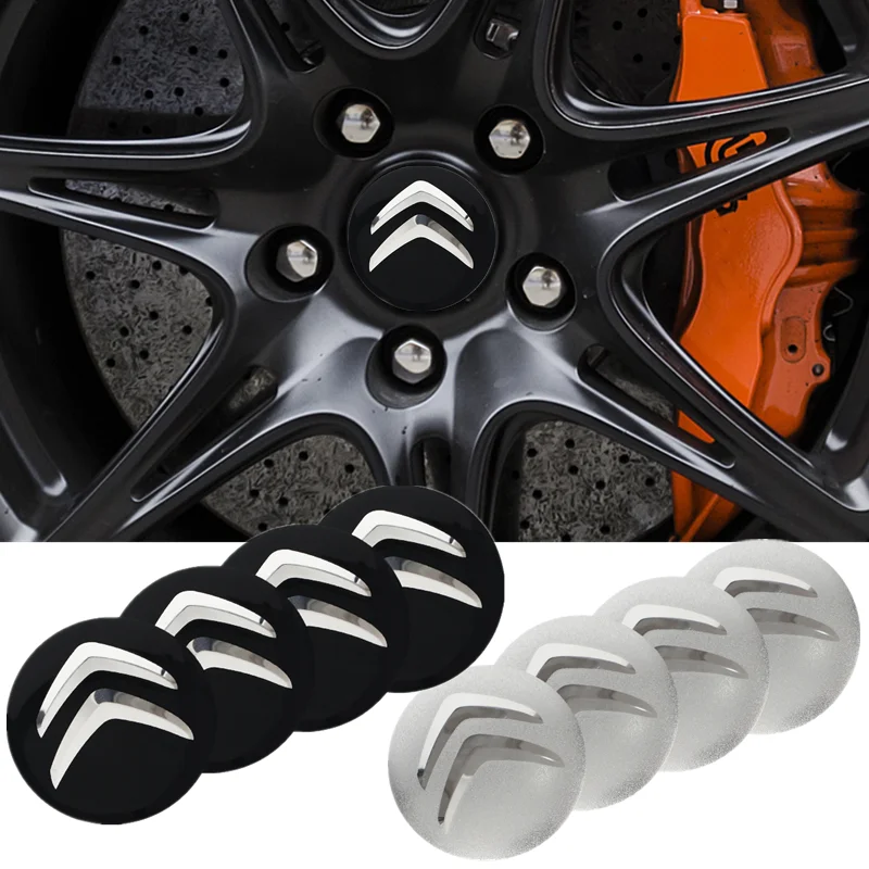 4PCS Car Wheel Center Hub Caps Emblem Sticker Decal For Citroen C1 C2