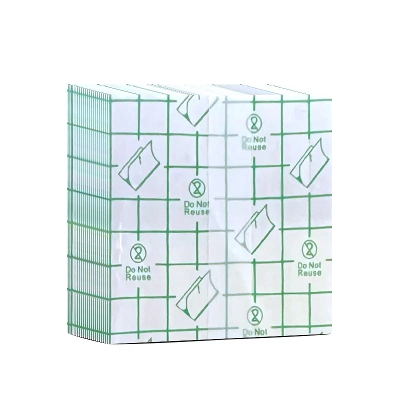 100pcs/lot Large Square  Curved Transparent PU Patches Adhesive Plaster Waterproof Wound Healing Dressing Tape Bandages 2