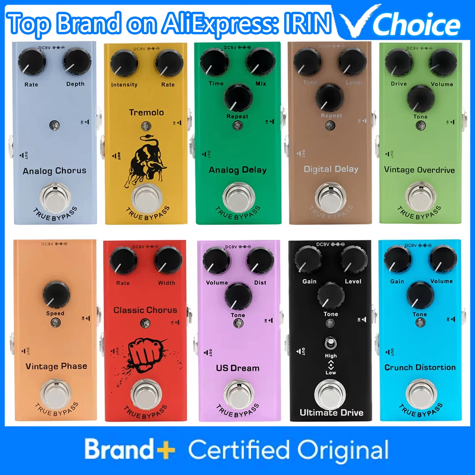 Ultimate Electric Guitar Effects Pedal - Vintage Overdrive, Distortion, Classic Chorus, Phase, and Digital Delay