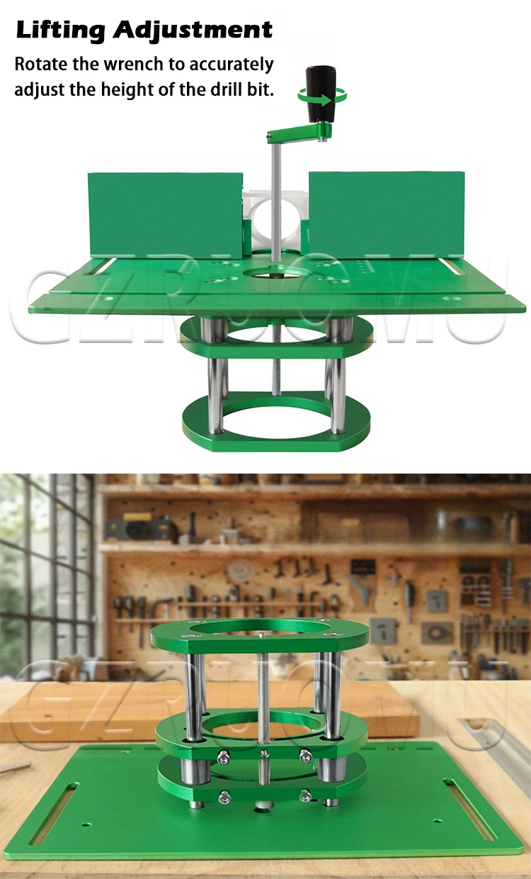 Woodworking Router Accessory Lift Kit - 64~66mm Universal Aluminum Plate for Rou