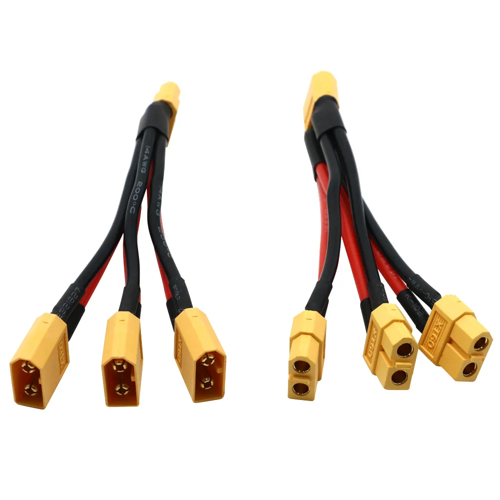 Xt60 1 bis 2 1 bis 3 paralleler Batteriest ecker Stecker/Buchse Kabel Dual Extension y Splitter Silikon draht 14awg für RC Batterie Esc – Detail 11