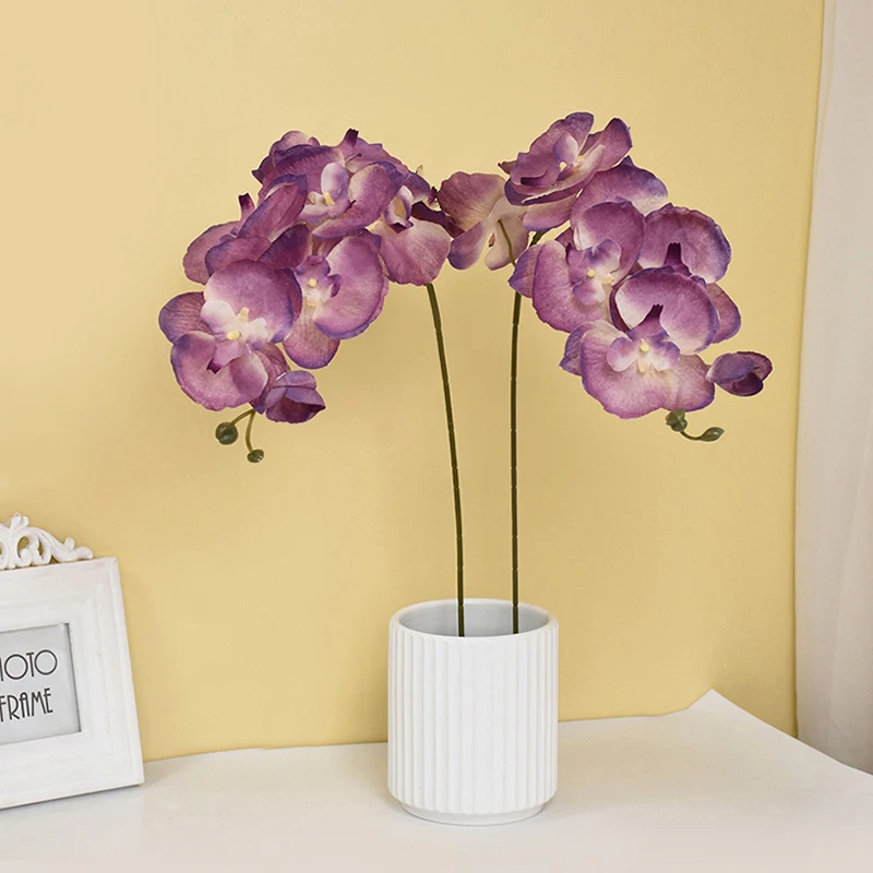 8 Köpfe künstliche Schmetterling Orchidee Blume für Haus zimmer Garten Dekoration DIY Hochzeits strauß echte Berührung Seide Phalaenopsis Pflanze – Detail 1