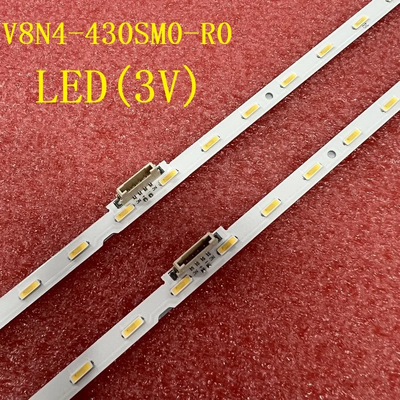 Tira de Retroiluminação Led para Samsung 28led 3v Ue43ru7410u Ue43ru7025k Ue43ru7400 V8n4430sm0-r0 Bn96-46053a Cy-nr043hghv1v