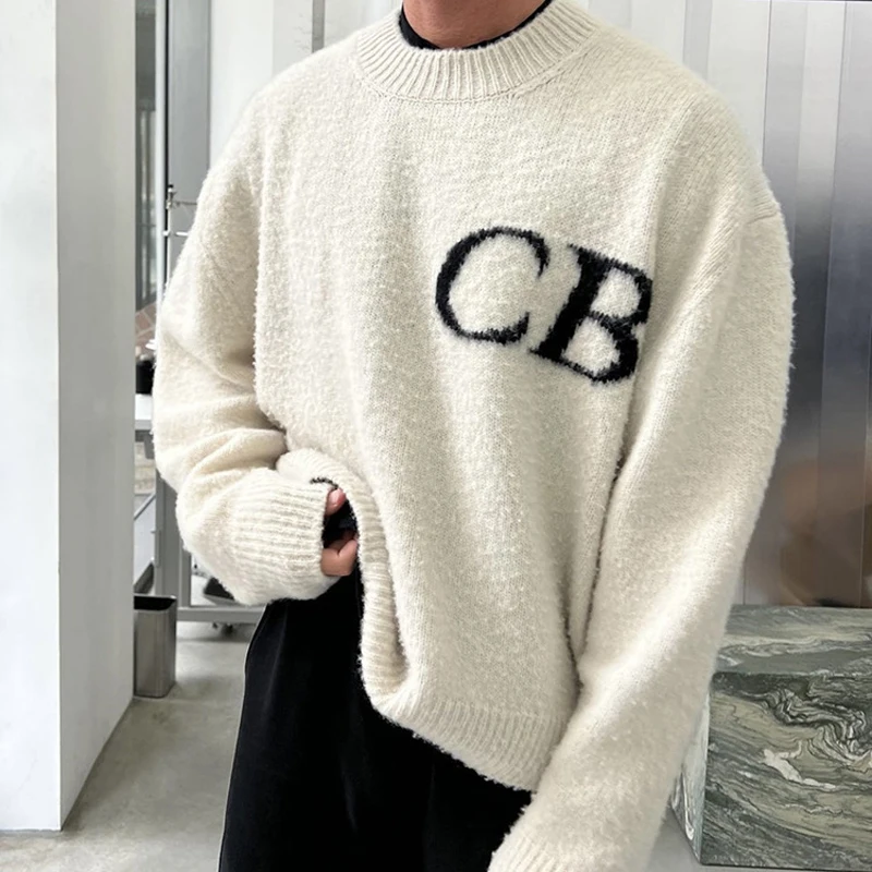 

2023 Spring And Autumn New Men's And Women's Sweaters CB Letter Embroidery Crewneck Pullovers High Street Loose Casual Sweater