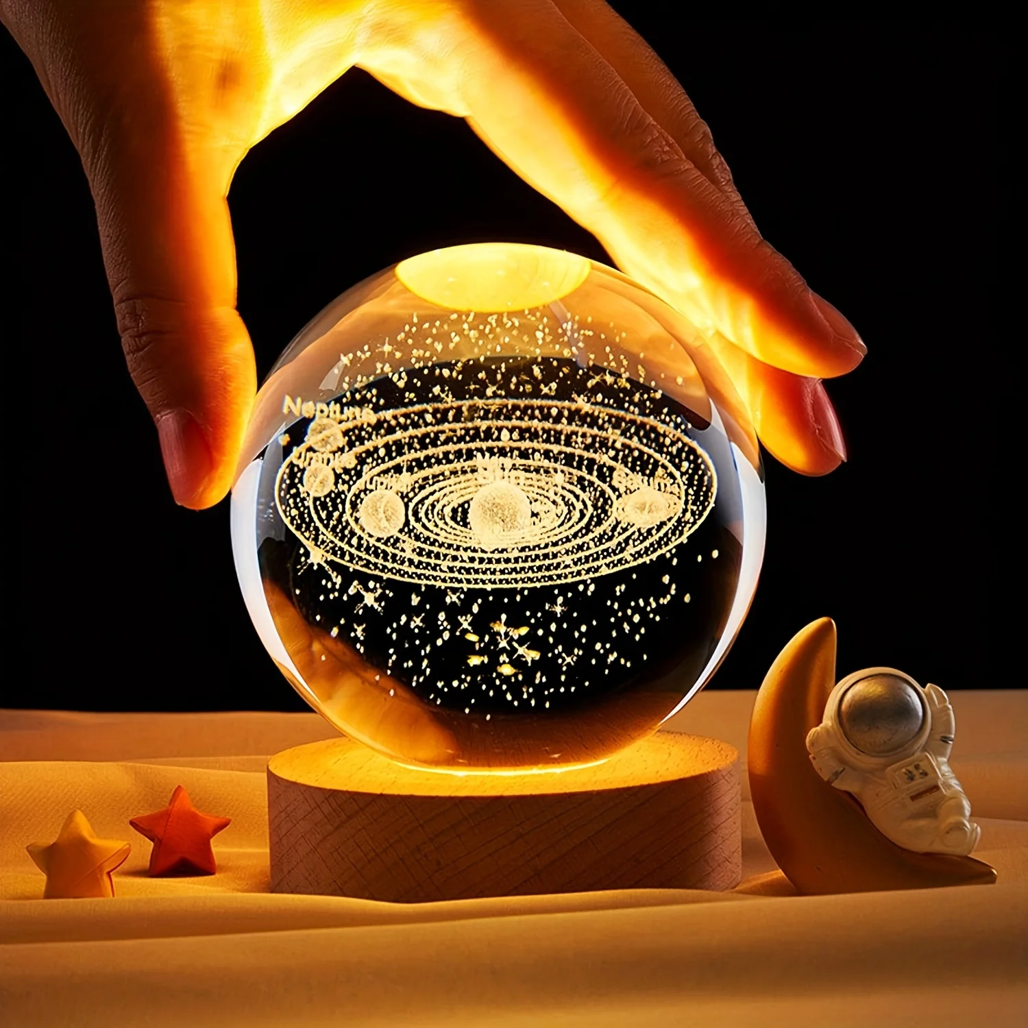 

LED Lighted 3D Solar System Crystal Ball For Decoration Halloween/Thanksgiving Day/Christmas gift
