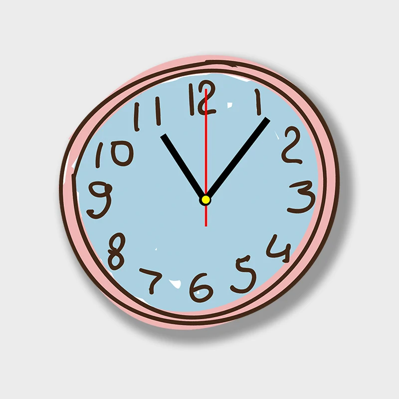 

Art Creative Wall Clock Novelty Simple Cartoon Silent Colorful Kids Wall Clock Wooden Round Orologio Casa Watch Wall