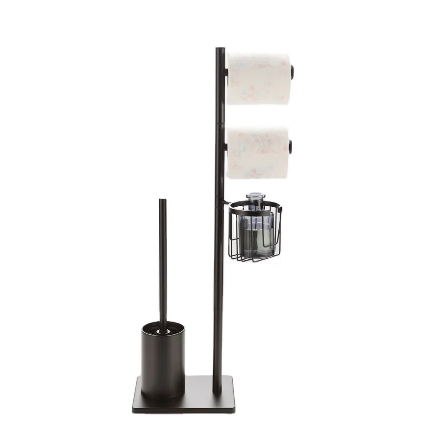 Toilet brush Floor paper towel holder Household bathroom waterproof toilet paper roll vertical integrated storage rack toilet brush set,toilet brush holder