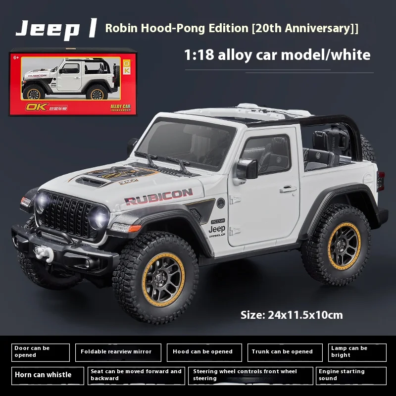 1:18 Jeep Wrangler Rubicon Convertible Version Off Road SUV Alloy