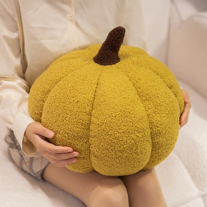 푹신한 물결무늬 호박 플러시 장난감 베개 부드러운 호박 쿠션 할로윈 홈 소파 장식