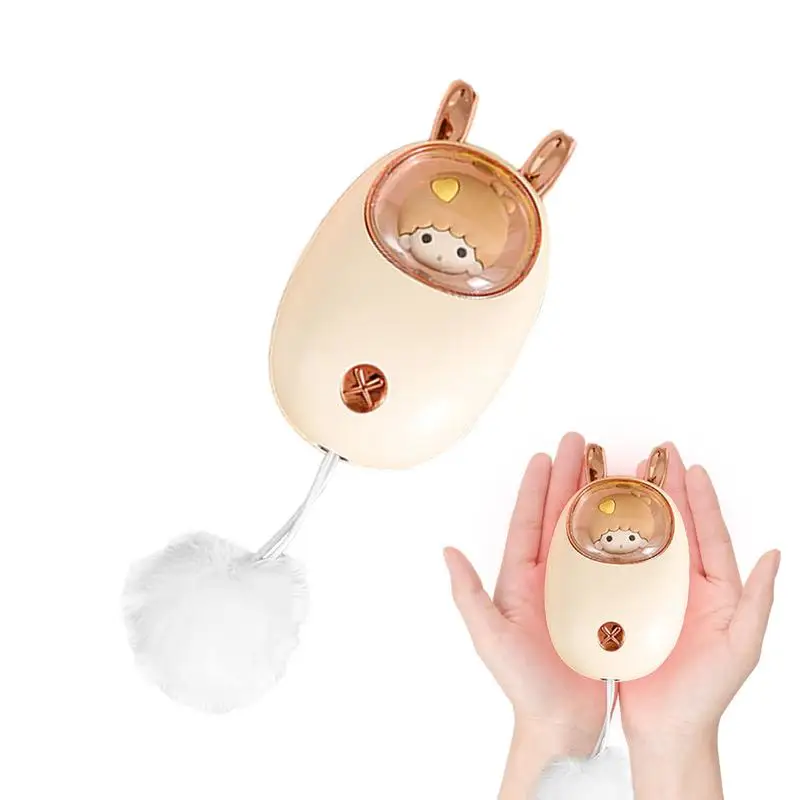 

Cute Hand Warmer Reusable Hand Warmer 1200mAh Cartoon Rabbit Handwarmer With Plush Ball Electric Handwarmer Portable Hand Heater