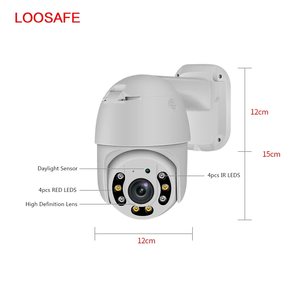 Loosafe 4Ch 360 Degree Cctv System 5Mp Poe Dome One Way Audio Ip Camera Night Vision Ptz Network Camera
