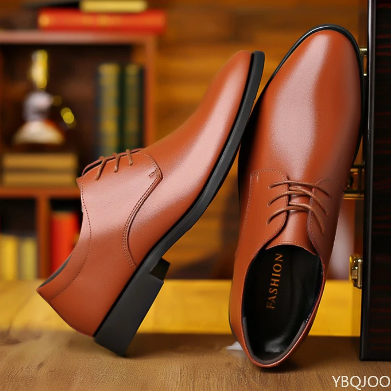 Large size fashionable men's office formal shoes low cut daily comfortable pointed multifunctional men's wedding men's shoes