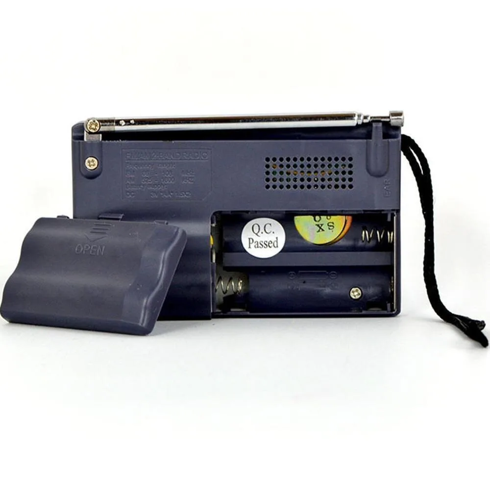 Portable Mini Pocket Radio AM/FM Stereo Slim Radio Built-in Speaker Battery Operated Telescopic Antenna Radio Elderly Travel - 3