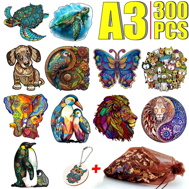 Unique Wooden Animal Colorful Jigsaw Puzzles DIY Wood Crafts For Adults  Children Interactive Educational Games Birthday Gifts - AliExpress