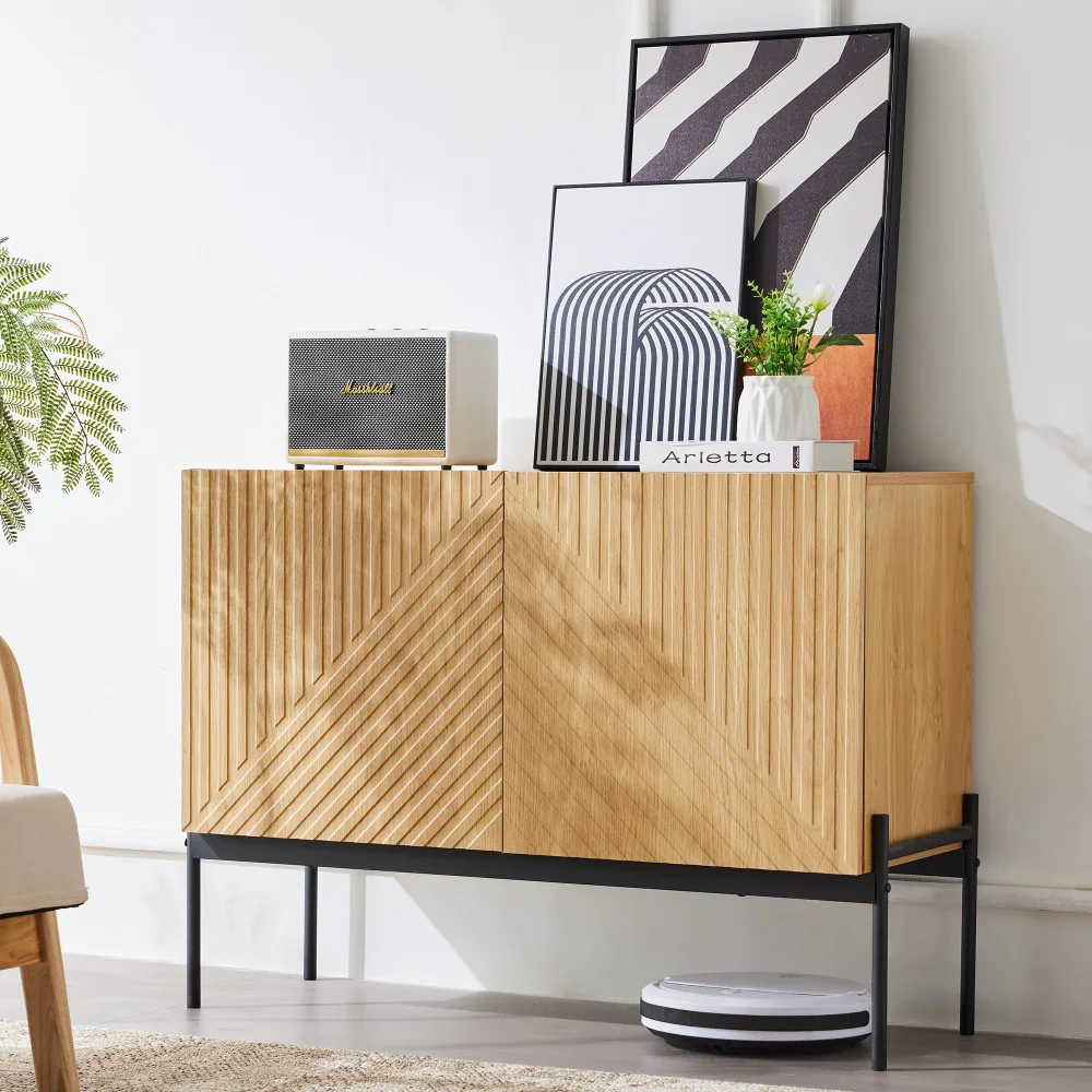 Multifunktionales Sideboard (TV-Schrank/Buffet/Kommode) – Türen + Schubladen, kratzfest, ideal für Wohn-/Esszimmer, einfache Montage – Detail 24
