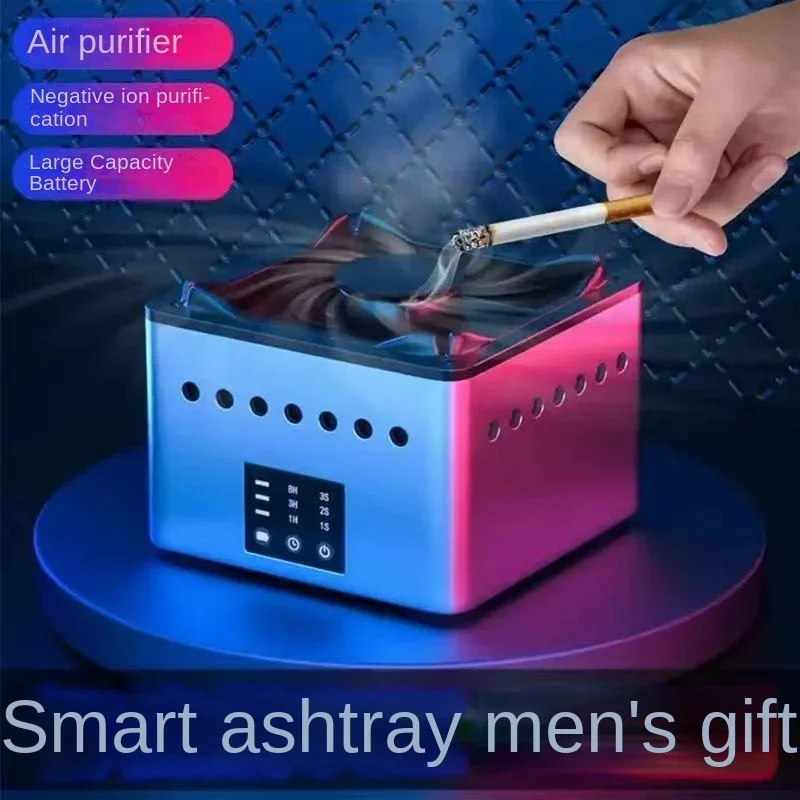 

Smart Ashtray Family Car Ashtray Air Purifier Second Hand Eliminate Smoke Odor Removal Ceramic Cigar Small Negative Ion Ashtrays