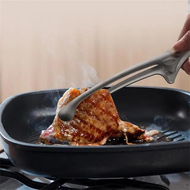 Bbq Étel Fogók Konyhai Főzési Saláta Kenyér Tálalás Fogó Nem Tapadós Barbecue Klip Rozsdamentes Acél Szerszámok Eszközök - Image 3