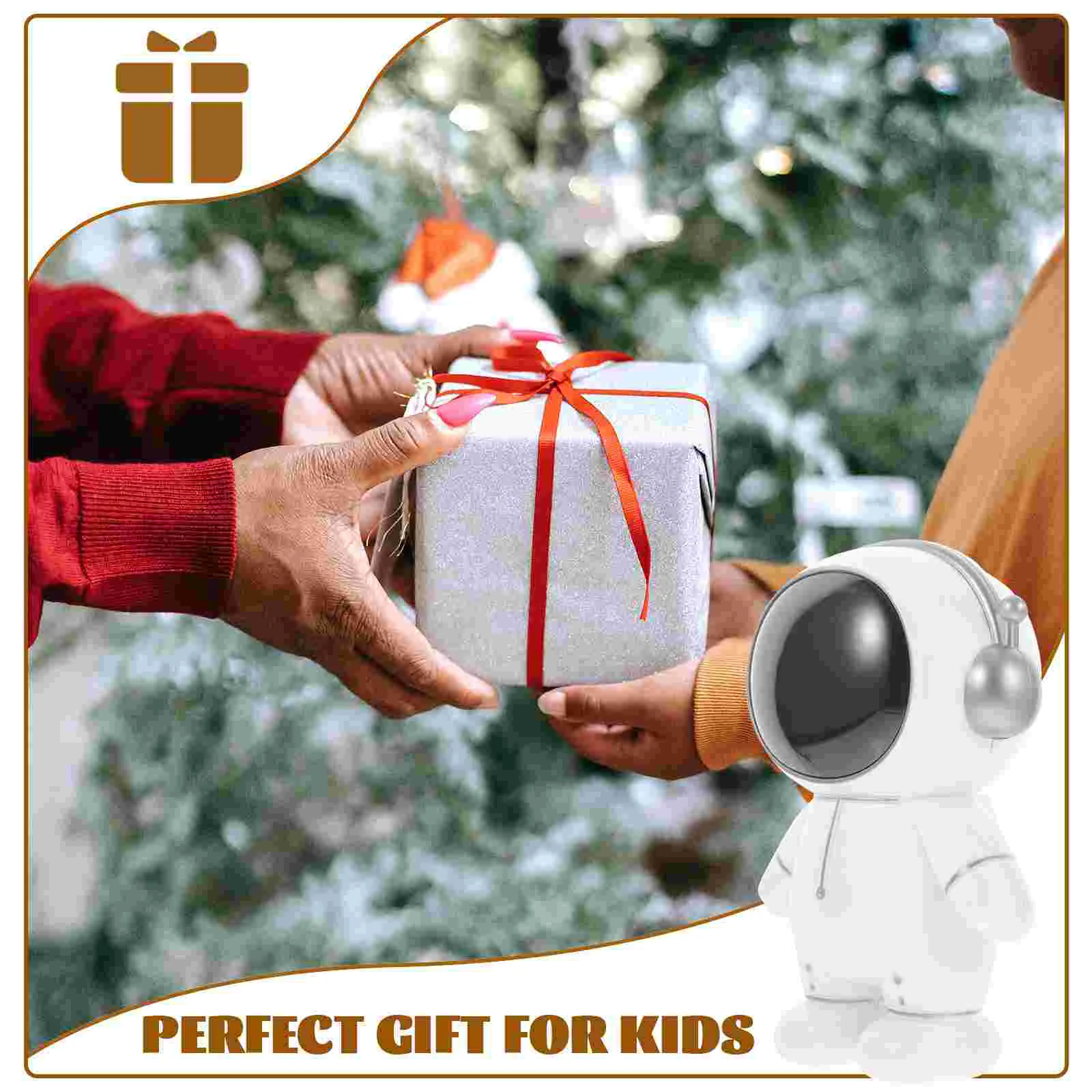 Galaxy Light Projector Astronaut Piggy Bank Toy Desktop Adornment Household Silver Child 2