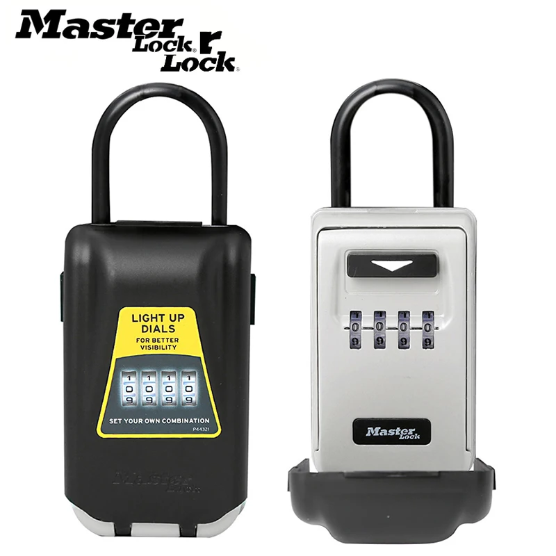 Master Lock Outdoor Key Safe Box Keys Storage Box Padlock Use Light Up Dials Password Lock Keys Hook Security Organizer Boxes