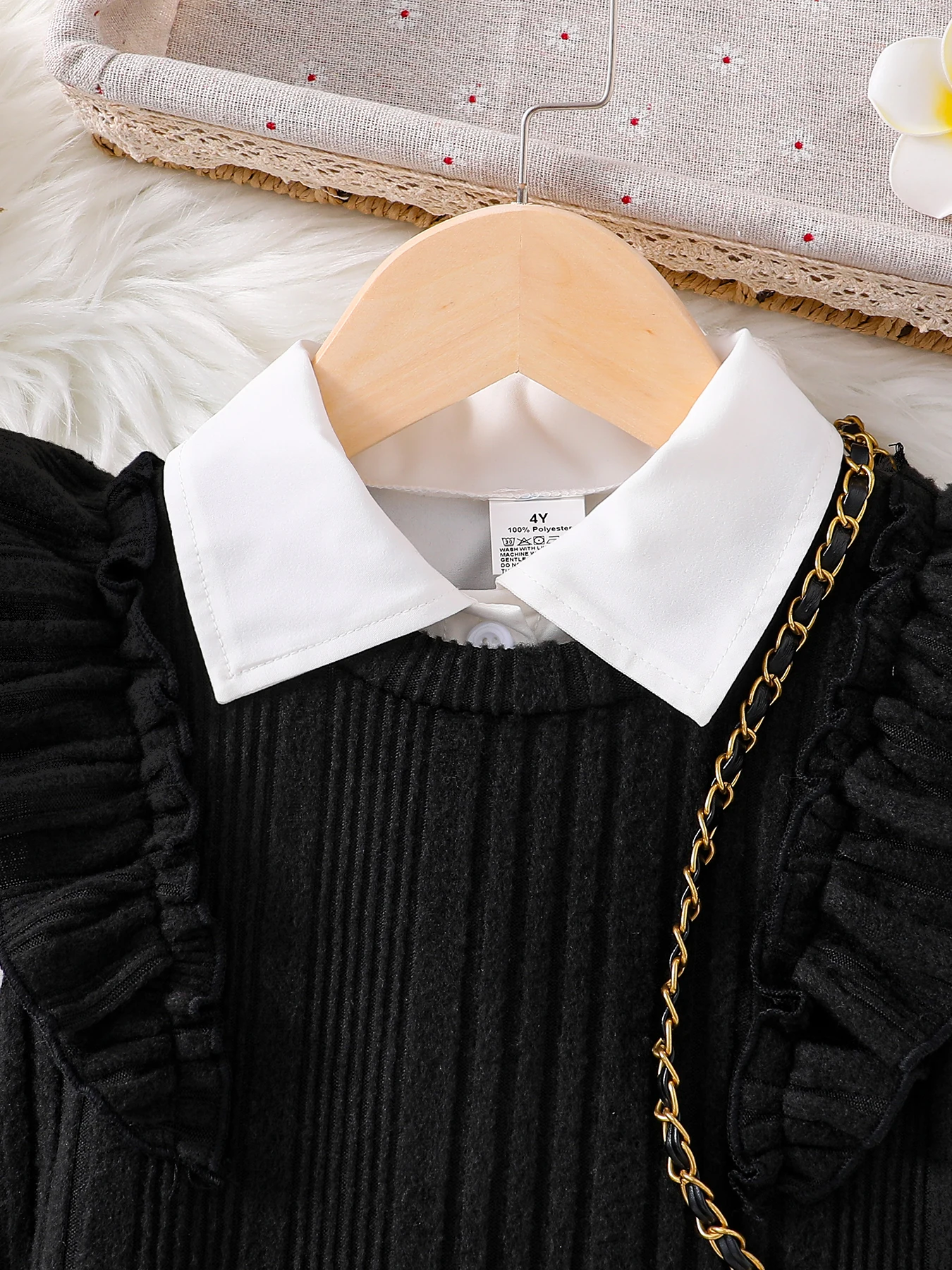 طقم فستان كاجوال جديد للفتيات للربيع والخريف قميص...