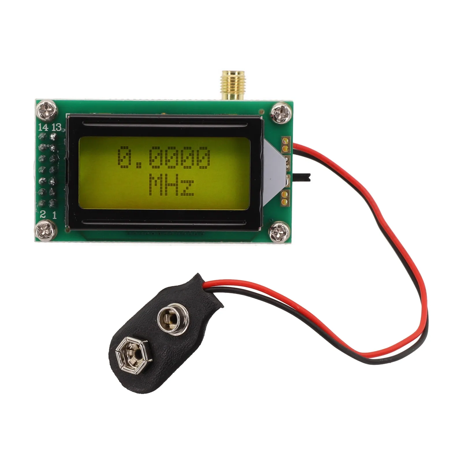 전자 애호가를 위한 9V 배터리 전원 공급 DIY 주파수 카운터 1-500 MHz 주파수 카운터 0802 LCD 디스플레이