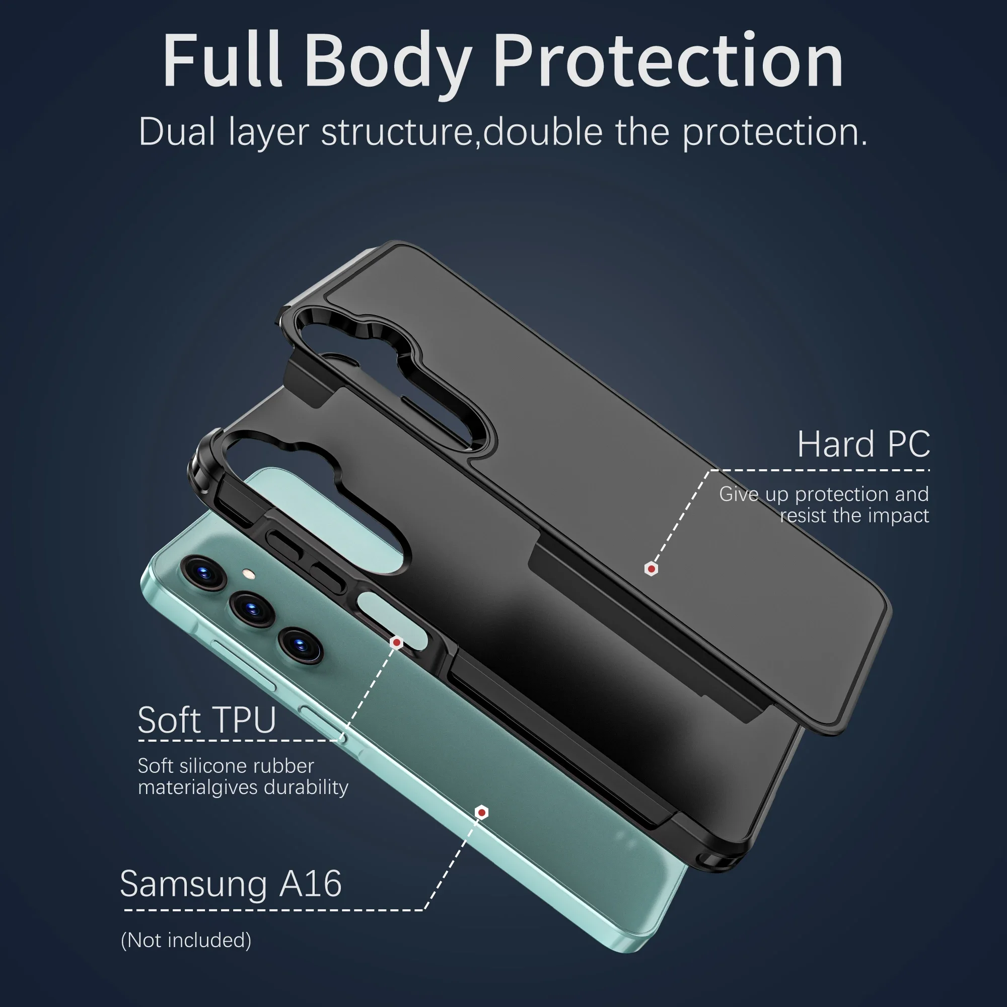 Military Grade Shockproof Phone Case - Durable Protective Bag