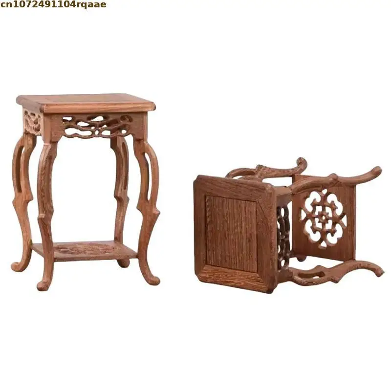 Wooden Bonsai Plant Shelf Vase Flower Pot Sorting Table Rack-Standing Flower Base Garden Decor Tea Sets Pedestal Stand