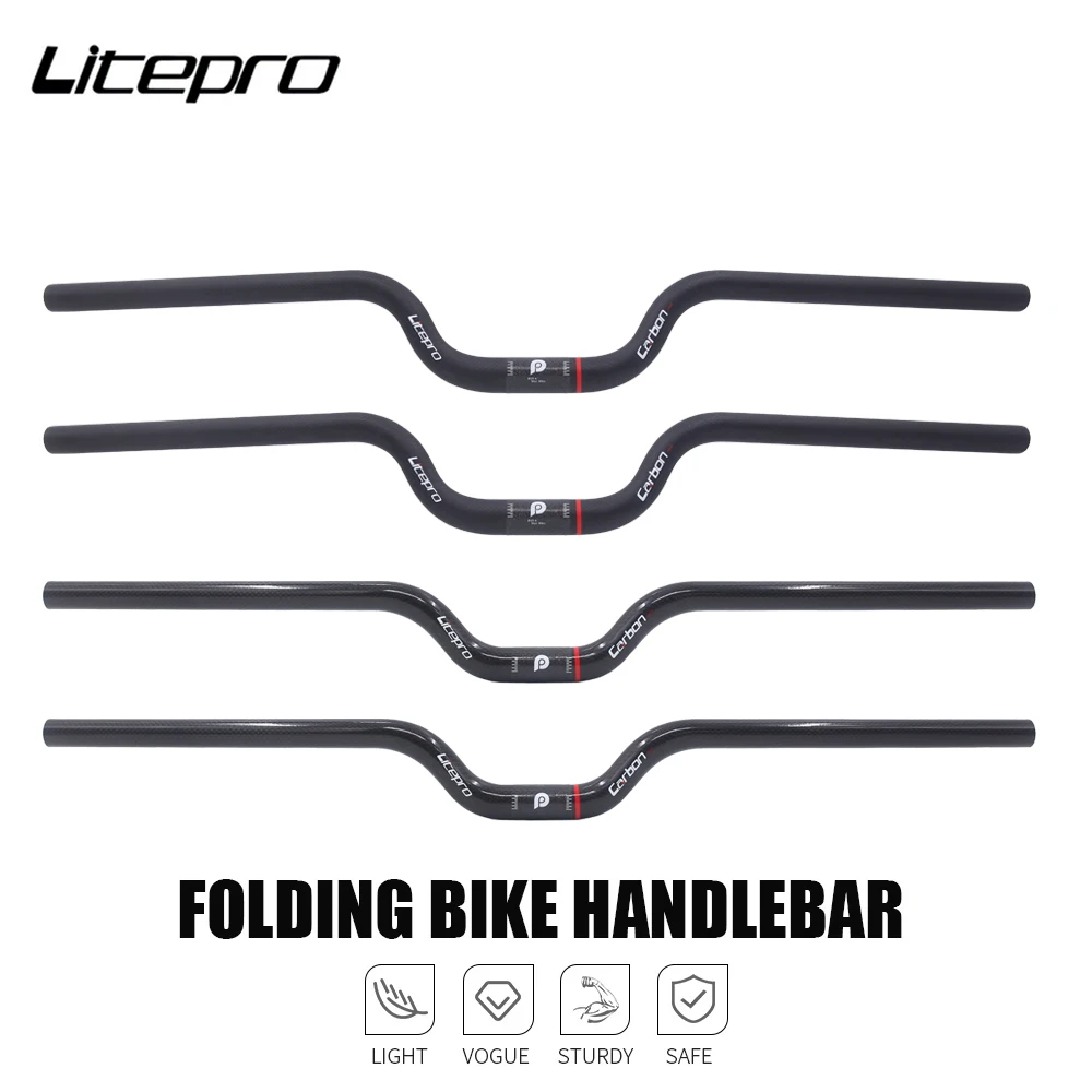 Bicycle Handlebar Litepro Folding Unisex Rise M Handle 25.4mm 3K Carbon