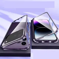 For iPhone 17 Pro Metal Frame Double Sided Glass Magnetic Phone Case For iPhone 17 Pro Max iPhone Air Camera Lens Cover