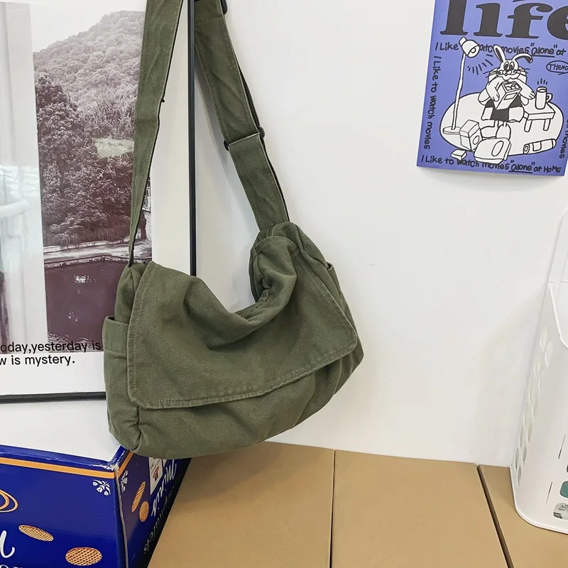 Dámská messenger brašna vintage kabelka plátna teenager bedra vláčet pytle ležérní kabelka crossbody kabelky