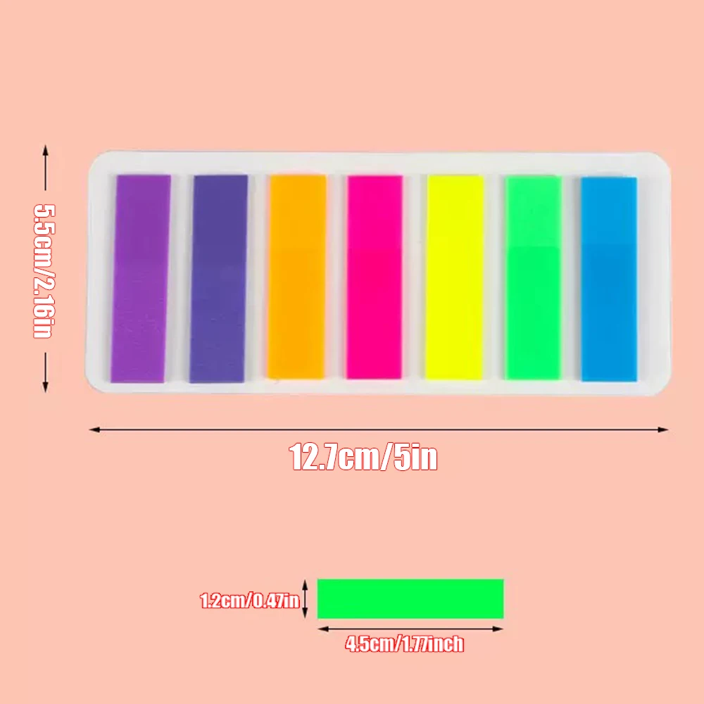 140/700/1400매 컬러 인덱스 스티커 인덱스 스티커 학생 독서 마커 5개 마커 다채로운 투명 스티커