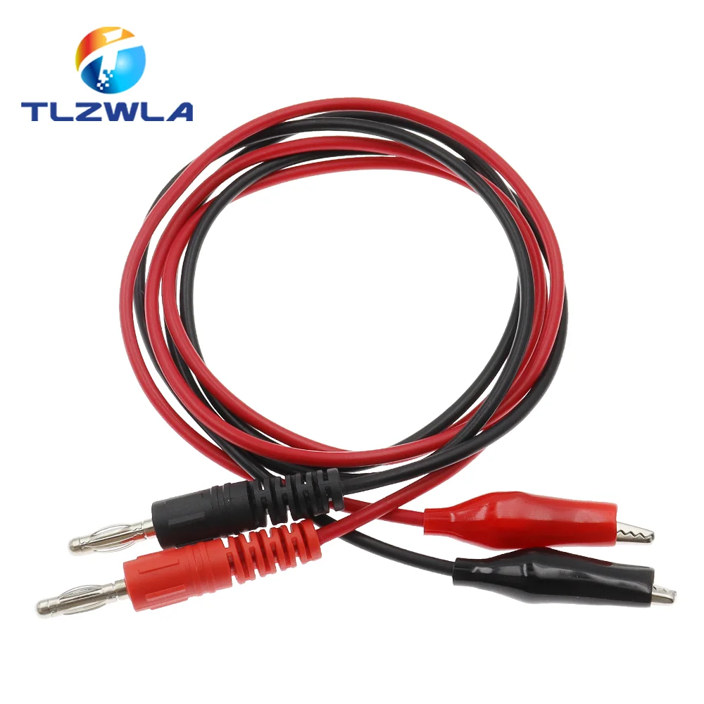 Multi-meter Test Leads Cable Line Wire 100cm 4mm Banana Plug to Alligator Clip Electrical Connector 1PCS alligator clips