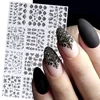 1PCS Black White Nail Stickers Flower Leaf Necklace 3D Sliders Decal Gel Polish Sticker DIY Design Manicure Tips HBJY373-384 1