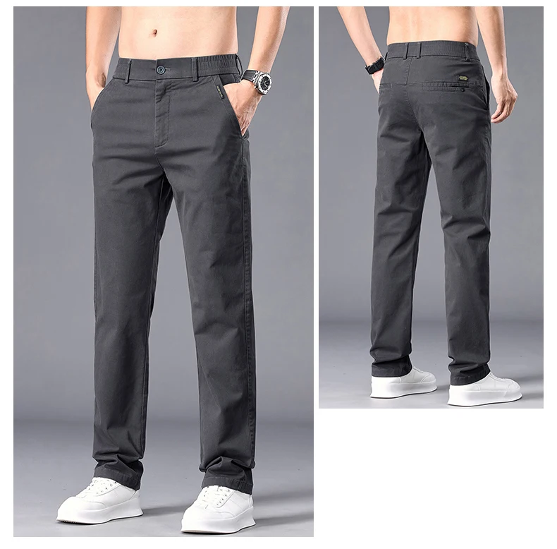 Business Gerade Eis Seide Casual Hosen Männer Frühling Sommer Dünne Atmungsaktive Mode Hosen Klassische männer Kleidung Luxus Hosen – Detail 13