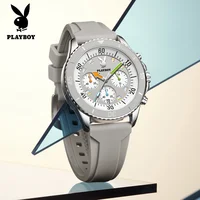PLAYBOY 3081 Montres pour hommes Marque de luxe Montres à quartz originales pour homme Chronographe Lumineux Étanche Tendance Classique Reloj 3