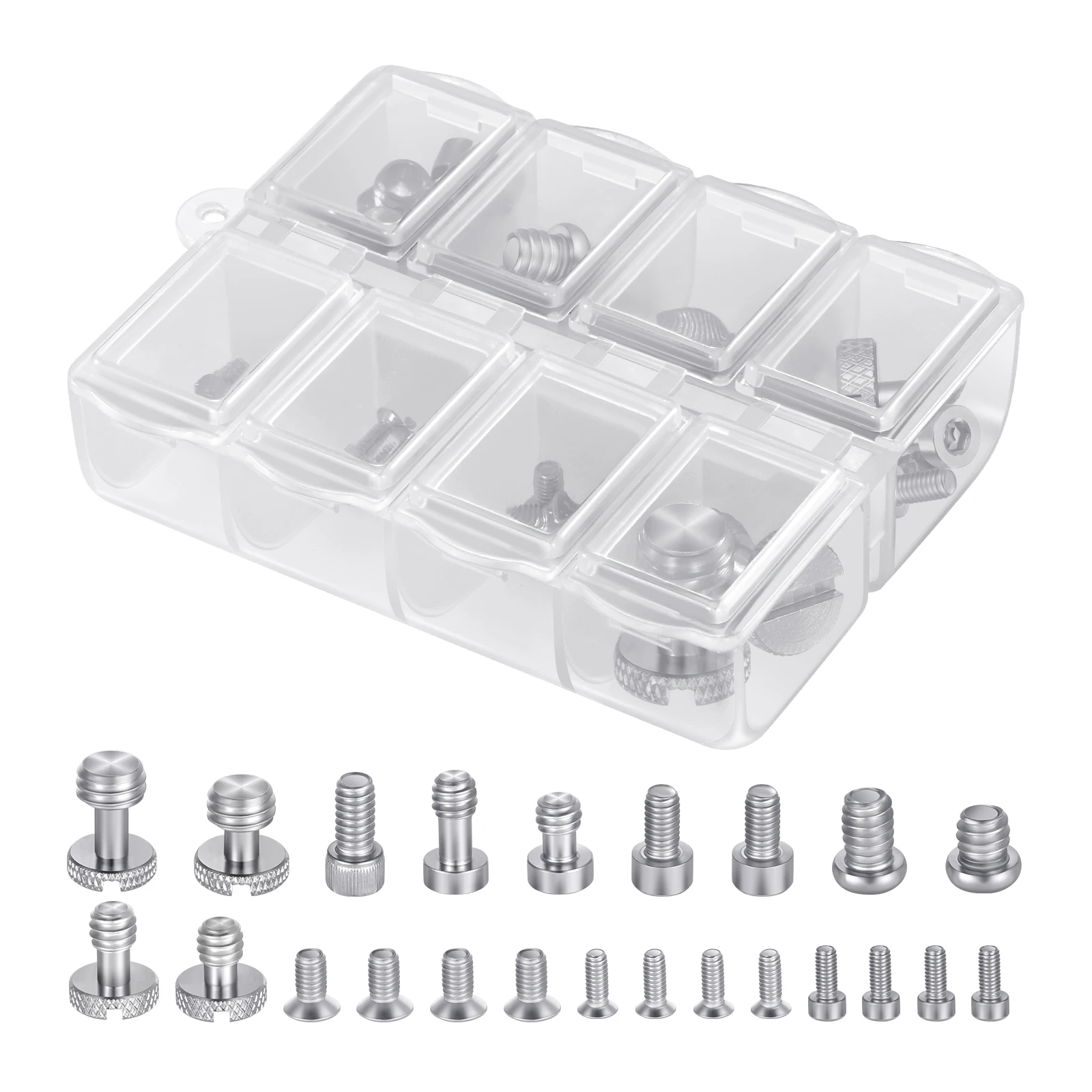 26PCS Camera Screw Set for Photography Equipment Includes 1/4" 3/8" M2 M2.5 M3 A