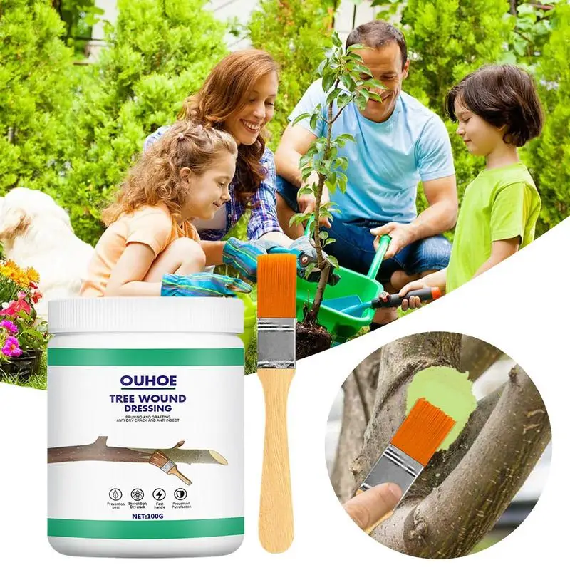 thumbnail image 2 of Tree Wound Dressing Tree Wound Sealer With Brush - Pruning Sealer & Grafting Paste For Plant Protection Pruning Sealer Paste 2 of 12