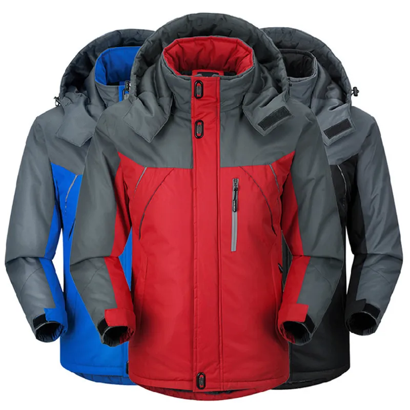 

Men's Mountain Snow Coats Winter Warm Waterproof Ski Jackets Hooded Windbreakers Windproof Raincoats Fleece Lined Bomber Jackets