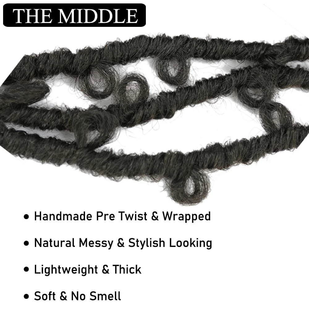 14/18/24inch Faux Loc Crochet Hair Butterfly Dreadlock Boho Goddes Synthetic African Braiding Extensions Natural for Black Women