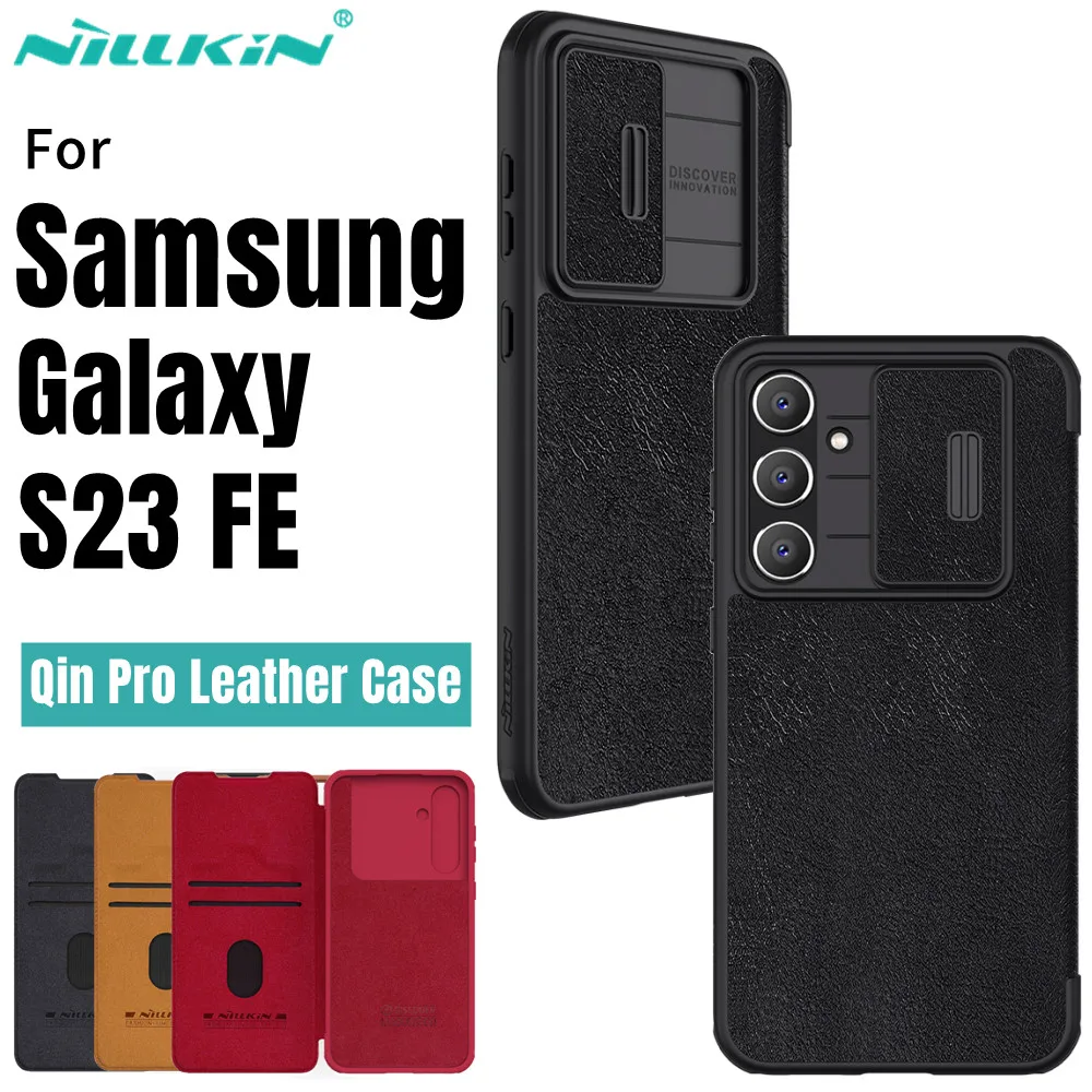 

Nillkin For Samsung Galaxy S23 FE Qin Pro Leather Case Slide Camera Case Card Slot Filp Cover For Samsung S23 FE Case Ultra-Thin
