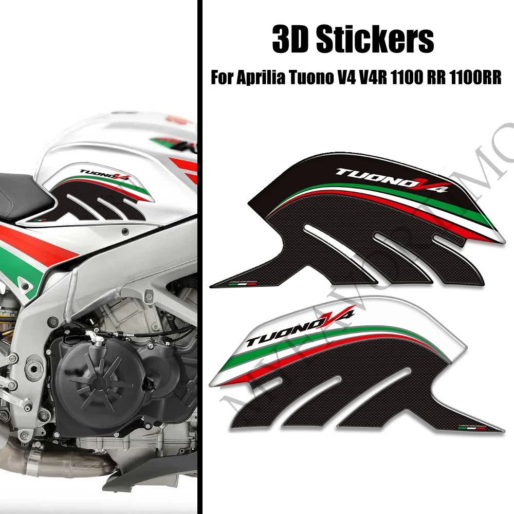 

Motorcycle Tank Pad Grips Gas Fuel Oil Kit Knee Stickers Decals Protector TuonoV4 For Aprilia Tuono V4 V4R 1100 RR 1100RR