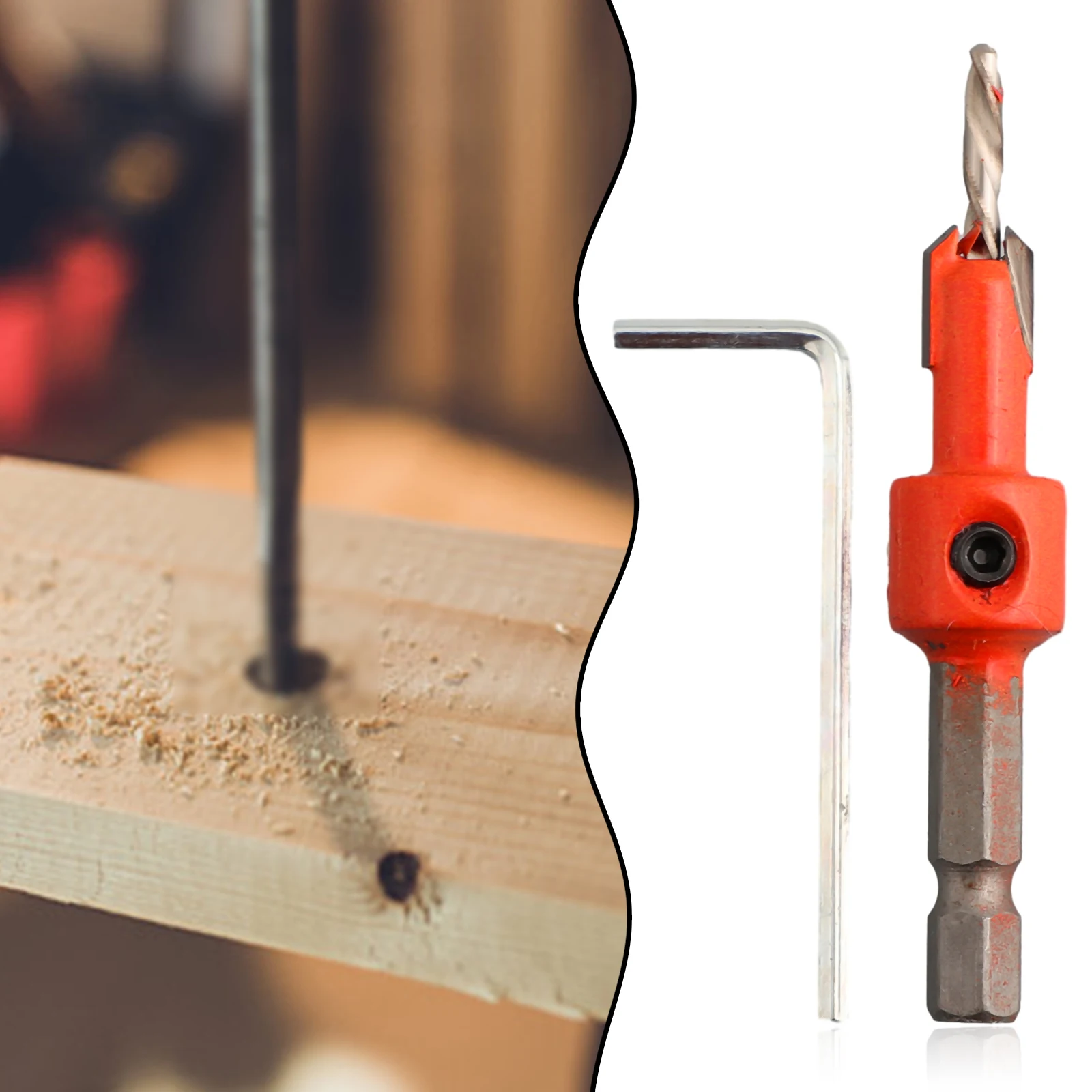 

Brand New High-quality Drill Bit Countersink Woodworking 1/4inch 1pc Accessories Counterbore Drilling Hex Shank
