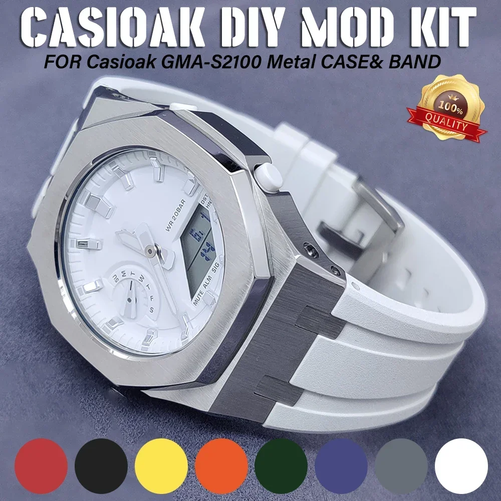Gmas2100-時計用modキット,金属ケース,ステンレススチール