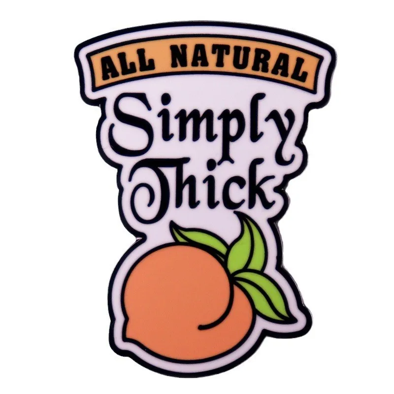 All Natural Simply Thick Peach Smalto Pink Juicy Peach Humour Spilla In Metallo Distintivo Accessori Per Gioielli Di Moda Regali