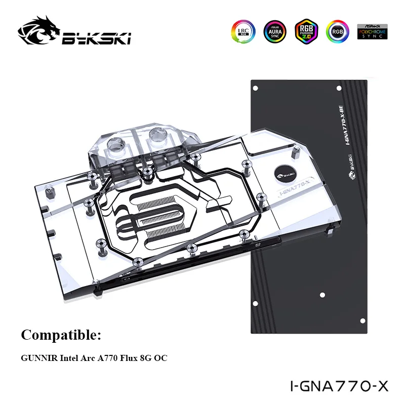 Bykski Gpu Water Block Compatibile Gunnir Intel Arc A770 Flux 8G Oc Scheda Grafica Vga Cooling Cooler,I-Gna770-X