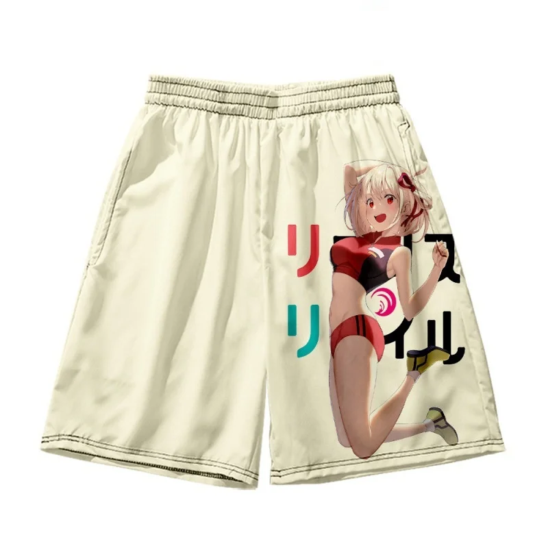 Anime New Series Lycoris Recoil Print Summer Short Classic Printed Gym Shorts Men's Gym Basketball Sports Beach Shorts 5